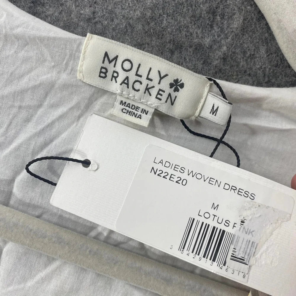 Molly Bracken Maxi Dress Medium Pink Lotus Floral Print Wrap Short Sleeve NWT - Picture 10 of 13